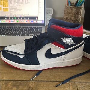 Jordan Air One Navy and White Sneakers